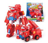 Super Wings Transformations Plane Jett Robo Rig, Gran Figura de Juego para niños, avión de Juguete transformable, vehículo y Figura de Robot, Juguetes para niños a Partir de 3 años, 18cm
