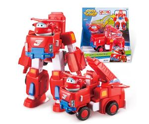 Super Wings Transformations Plane Jett Robo Rig, Gran Figura de Juego para niños, avión de Juguete transformable, vehículo y Figura de Robot, Juguetes para niños a Partir de 3 años, 18cm
