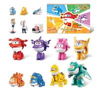 Super Wings Transforming - Juguetes para niños, 14 unidades, 2 pulgadas, avión de 2 pulgadas, 4 unidades, con caja de regalo Pokeable Surprise, para niños y niñas a partir de 3 años
