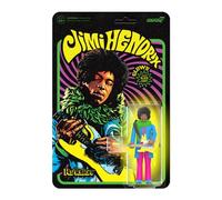 Super7 Jimi Hendrix Blacklight (Are You Experienced) - Figura de acción de Jimi Hendrix de 9,5 cm con accesorio, coleccionables de clásicos del rock y juguetes retro