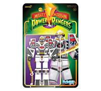 Super7 Mighty Morphin Power Rangers White Tigerzord (Warrior Mode) - 6" Power Rangers Action Figure with Accessory Classic TV Show Collectibles and Retro Toys