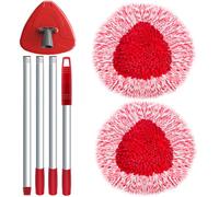 SuperAbound 2 Piezas Cabezales de Recambio para Vileda Turbo Mopa, Recambio de Mopa Chenilla con Mango Ajustable 76-148 cm y 1 Base - Limpieza Multisuperficie para Suelos, Coches y Caravanas