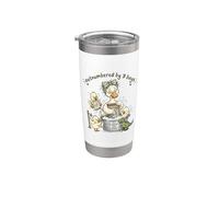 Superado en número por chicos divertido café ocupado mamá vida ganso familia Vaso térmico de acero inoxidable de doble pared