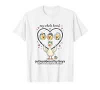 Superado en número por Chicos Orgulloso mamá mi corazón Ganso mamá Amor Camiseta