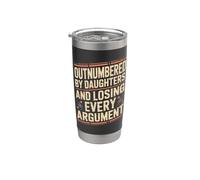 Superado en número por hijas y perdiendo cada argumento Papá Humor Vaso térmico de acero inoxidable de doble pared