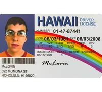 Superbad McLovin - Licencia de conducir falsa de doble cara, tarjeta falsa de identificación McLovin, artículos de broma, licencia de identificación falsa, gran complemento para disfraces, calidad
