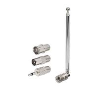 Superbat Antena Telescópica FM para Interior 75ohm UNBAL Tipo F, Antena para Radio Dab/Am de Reemplazo para Pioneer Sony Receptor HiFi AV Estéreo, Radio Onda/Mesa, Receptor de Home Theater etc
