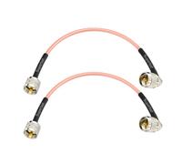 Superbat Cable coaxial CB de 12 pulgadas RG400 UHF PL-259 macho a macho, cable coaxial de ángulo recto, baja pérdida, cables de puente de antena CB para radio CB, radio HAM, analizador de antena