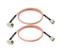 Superbat Cable coaxial CB de 2 pies RG400 en ángulo recto UHF PL-259 macho a macho, cable coaxial de baja pérdida, 2 unidades para radio CB, radio jamón, analizador de antena, medidor SWR