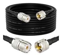 Superbat Cable coaxial PL-259 UHF CB de 30 pies, RG8x PL-259 UHF macho a hembra, puente de extensión de antena de baja pérdida para radio HAM, analizador de antena, carga simulada, medidor SWR