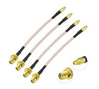 Superbat Cable coaxial SMA a MMCX MMCX macho a SMA hembra adaptador cable de extensión de 10 cm para enrutadores Wi-Fi, drones FPV, antenas multicoptero, analizador GPS, etc. Paquete de 4