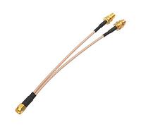 Superbat Cable Divisor SMA RG316 de 15cm Macho a Doble Hembra 2 Vías de 50ohm Antena Tipo V de Coaxial para Router Módem Antena WiFi/Celular (No para TV)