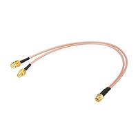 Superbat Cable Divisor SMA RG316 de 30cm Macho a Doble Hembra 2 Vías de 50ohm Antena Tipo V de Coaxial para Router Módem Antena WiFi/Celular (No para TV)