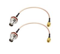 Superbat Cable SMA a BNC RG316 de 15cm(2Piezas), Cable SMA Macho a BNC Hembra de Extensión, 50ohm Cable Coaxial RF para Radioafición, Dongle RTL-SDR, Carga Ficticia, Escáner de Radio etc.