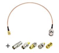 Superbat Cable SMA Macho a BNC Macho RG316 15cm Cable SMA a BNC de Extensión 50ohm Cable de Antena Coaxial con Kit de 5Piezas de Adaptador RF para Router Radio WiFi Antena Externa etc.