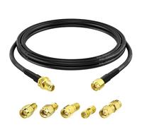 Superbat Cable SMA RG58 2m Alargador Antena Macho a Hembra 50 Ohm Cable de Extensión con Kit de 5 Adaptadores para Router, Antena WiFi/4G LTE, Gateway Módem, Cámara de Seguridad, Radioaficionado