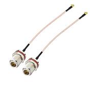 Superbat Conector MMCX macho en ángulo recto a N hembra, cable coaxial RG316 de 6 pulgadas, 2 piezas para aplicaciones RF, radios SDR, instrumentación, etc
