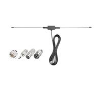 Superbat DAB - Antena dipolo de radio FM para receptor estéreo interior, 75 ohmios, montaje adhesivo UNBAL con adaptadores universales para sistema de música Bose Wave AV, audio, video, receptor de