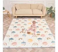 SUPERBE BEBE Alfombra de juego para bebé, 150 x 180 cm, tamaño XXL, plegable, impermeable, antideslizante, educativa, multiusos