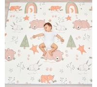 SUPERBE BEBE Alfombra de juego reversible y no tóxica, gruesa, plegable, impermeable, de espuma, 150 x 180 x 1 cm, para niños pequeños, para habitación de niño o niña, tamaño extra grande