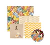 SuperBee Beeswax Wraps | Envoltorios de Cera de Abeja | Set de 3 Tamaños: Pequeño, Mediano y Grande | Tropical Paradise | Reutilizable, Eco Friendly, Zero Waste