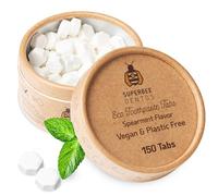 SUPERBEE Dentos Pastillas de Pasta de Dientes - 150 pastillas - Sin flúor y respetuosas con el medio ambiente - Pastillas de pasta de dientes de viaje - Pasta dental masticable para niños y adultos -