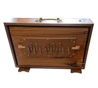 superbrass Caja Shruti Box de calidad artesanal con asas originales de Palitana de bronce Llaves Tapones de madera soportes de madera 100% madera de teca seca 38 cm. Excelente sonido 440 Hz C a C