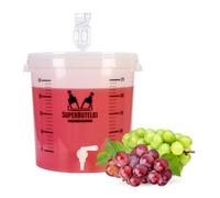 SUPERBUTELKI.PL Cubo de fermentación de 30 L con escala, tubo de fermentación y grifo de drenaje. Cubo ligero con tapa para fermentación de vino, cerveza y fermentación en casa. Perfecto para