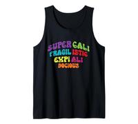 Supercalifragilisticexpialidocious Palabra más Larga Retro Groovy Camiseta sin Mangas