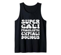 Supercalifragilisticexpialidocious Palabra más Larga Retro Groovy Camiseta sin Mangas