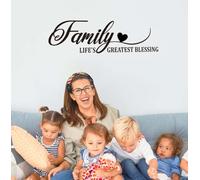 Supercante Citas Inspiradoras Pegatinas de Pared Más Bendición de la Vida Familiar con Corazón Negro Decoración de Vinilo Mejorado para Hogar Salón Dormitorio