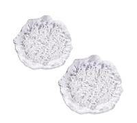 Supercap - Colorful Glass Dessert Plates, Crystal Clear Snack Fruit Candy Cake Plate, Irregularity Shape Plates for Appetizer, Ice Cream, Salad, Small Serving Dishes (5.7inch clear, 2pcs)