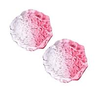 Supercap - Platos de postre de cristal coloridos, plato transparente para tartas de frutas, dulces, platos de forma irregular para aperitivos, helados, ensaladas (pink, 5.7inch 2pcs)