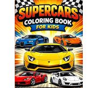 Supercar Activity & Coloring Book for Kids: Color 35+ Fast Cars, Word Search, Car Name Puzzles, Match the Top Speed & Design Your Own Supercar