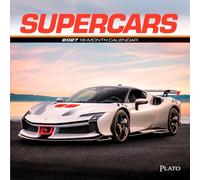 Supercars | 2027 7 x 14 Inch (Hanging) Monthly Mini Wall Calendar | Plato | Automobiles Luxury Prestige Hypercars
