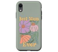 Supercute Love her Retro Floral Groovy Boho, la mejor mamá de la historia del Reino Unido Carcasa para iPhone XR