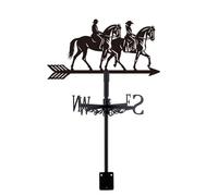 SUPERDANT 1 juego de veletas de hierro negro para jinetes de caballos de hierro, veleta de viento, indicador de viento, fácil de instalar, listo para regalo, adecuado para patio, casas y cobertizos de
