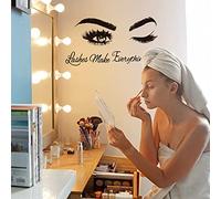 SUPERDANT 2 Hoja Adhesivo para Pared Diseño de Ojos Y Maxim Vinilo con Citas Inspiradoras Calcomanías de Pared para la Decoración Del Salón de Belleza Del Hogar Vinilos Decorativos de pestañas