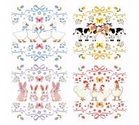 SUPERDANT 4 imágenes de planchado con animales de granja dibujos animados animales Transferencias para Planchar de calor DIY pato vaca Calcomanías de Transferencia de Calor lavable para ropa infantil