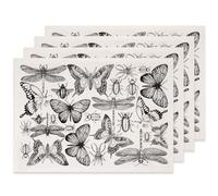 SUPERDANT 4 pegatinas con diseño de insectos para cerámica diseño natural decoración de cerámica bajo vidriado láminas de transferencia para esmalte para tazas jarrones platos Negro 52x37cm