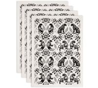 SUPERDANT 4 piezas de papel de transferencia de arcilla recortable para cerámica, 52 x 37 cm, con pantera negra y flores para tazas, jarrones, platos, decoración de cerámica