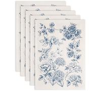 SUPERDANT 4 piezas flores bajo vidriado Papel de transferencia de cerámica peonías hortensias trompetas pegatinas de cerámica Arcilla papel de transferencia esmalte 52x37cm