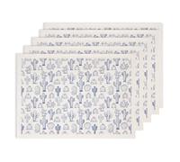 SUPERDANT 5 hojas de cactus azul bajo esmalte papel de transferencia cerámica cactus y plantas diseño 52x37cm Cortable calcomanía de cerámica para cerámica hecha a mano azul