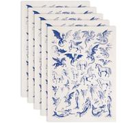 SUPERDANT 5 piezas de papel de transferencia bajo esmalte de sirena de cerámica occidental dragón bajo esmalte para cerámica DIY cerámica esmalte para cerámica arte porcelana jarrones de cerámica