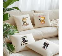 SUPERDANT 6 piezas/Set Gatos Pegatinas para Transferencia de Calor Citas Divertidas de Gatos Pegatinas de Planchado Pegatinas de Transferencia de Calor Lavables para Ropa Camiseta Jeans Mochilas DIY