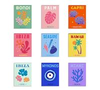 SUPERDANT 9 PCS/Set Impresiones de Lienzo Sin Marco Decoración de Pared de Viaje de Moda Impresiones de Habitación de Muy Buen Gusto Estética Arte de Pared para Dormitorio