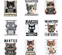 SUPERDANT 9 pegatinas de transferencia de calor con texto en alemán "Ich bin ein Böses Kitten, Hitzetransfer Aufkleber DIY Bügelbilder Waschbare Hitzetransfers Papiere für Kleidung Kapuzenpullover