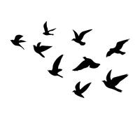 SUPERDANT 9 Uds. Calcomanías de Pared de Pájaros Negros Tema de Pájaro Volador Decoración de Pared Paloma de la Paz Pegatinas de Pared Decoración DIY Calcomanías de Arte para Dormitorio Sala de Estar