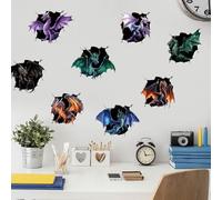 SUPERDANT Adhesivo de pared 3D 3D, calcomanías de vinilo para despegar y pegar, calcomanías de dragón 3D para habitación de niños, sala de estar, dormitorio, decoración de pared de gran tamaño