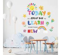 SUPERDANT Adhesivo de pared con cita inspiradora de acuarela "Today is a Great Day" Adhesivo de pared educativo pelar y pegar arte de pared decoración de pared para el hogar para aula, sala de juegos,